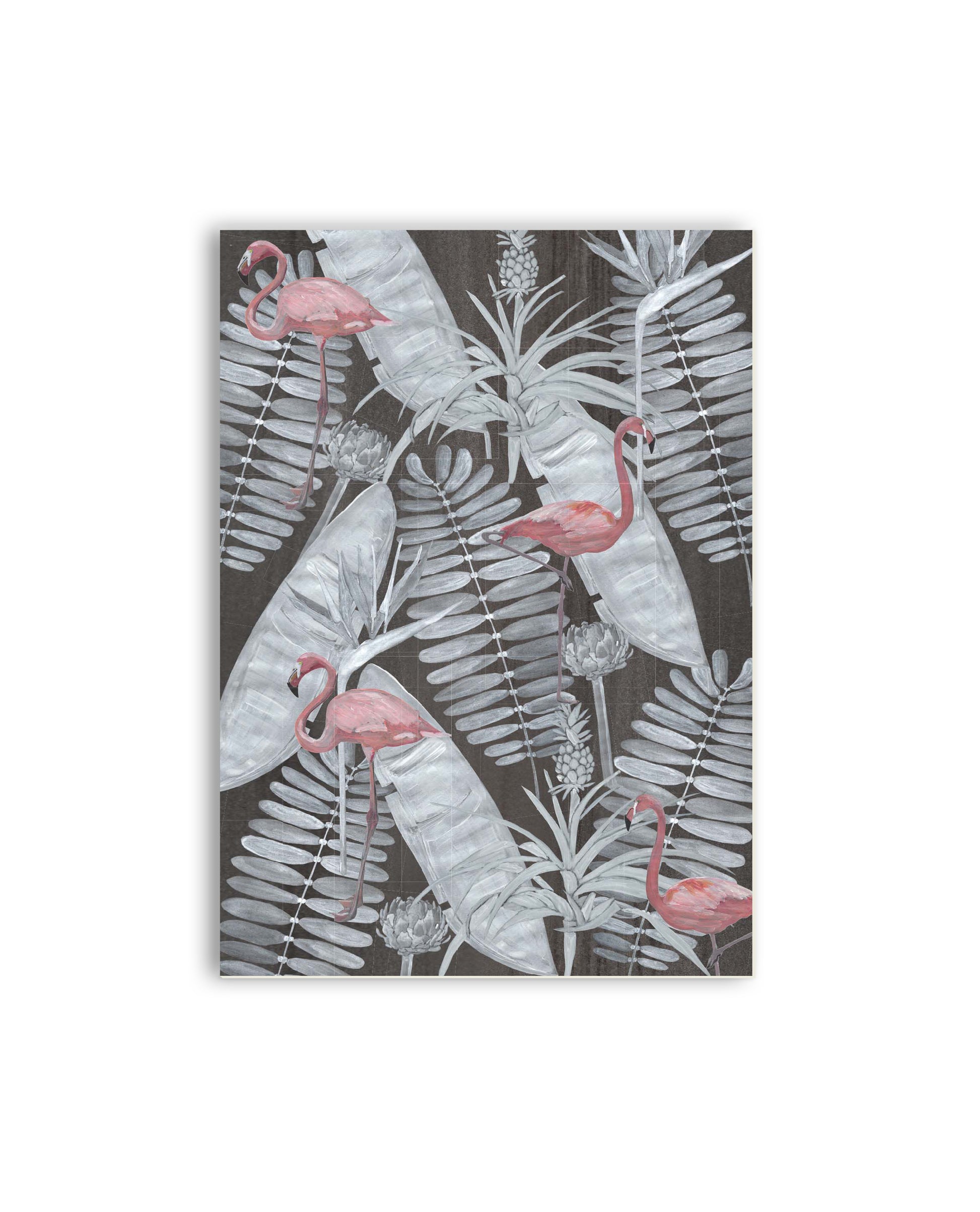 Flamingos & Blätter