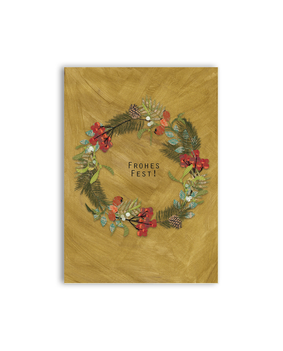Weihnachtskarte Weihnachtskranz "Frohes Fest!"