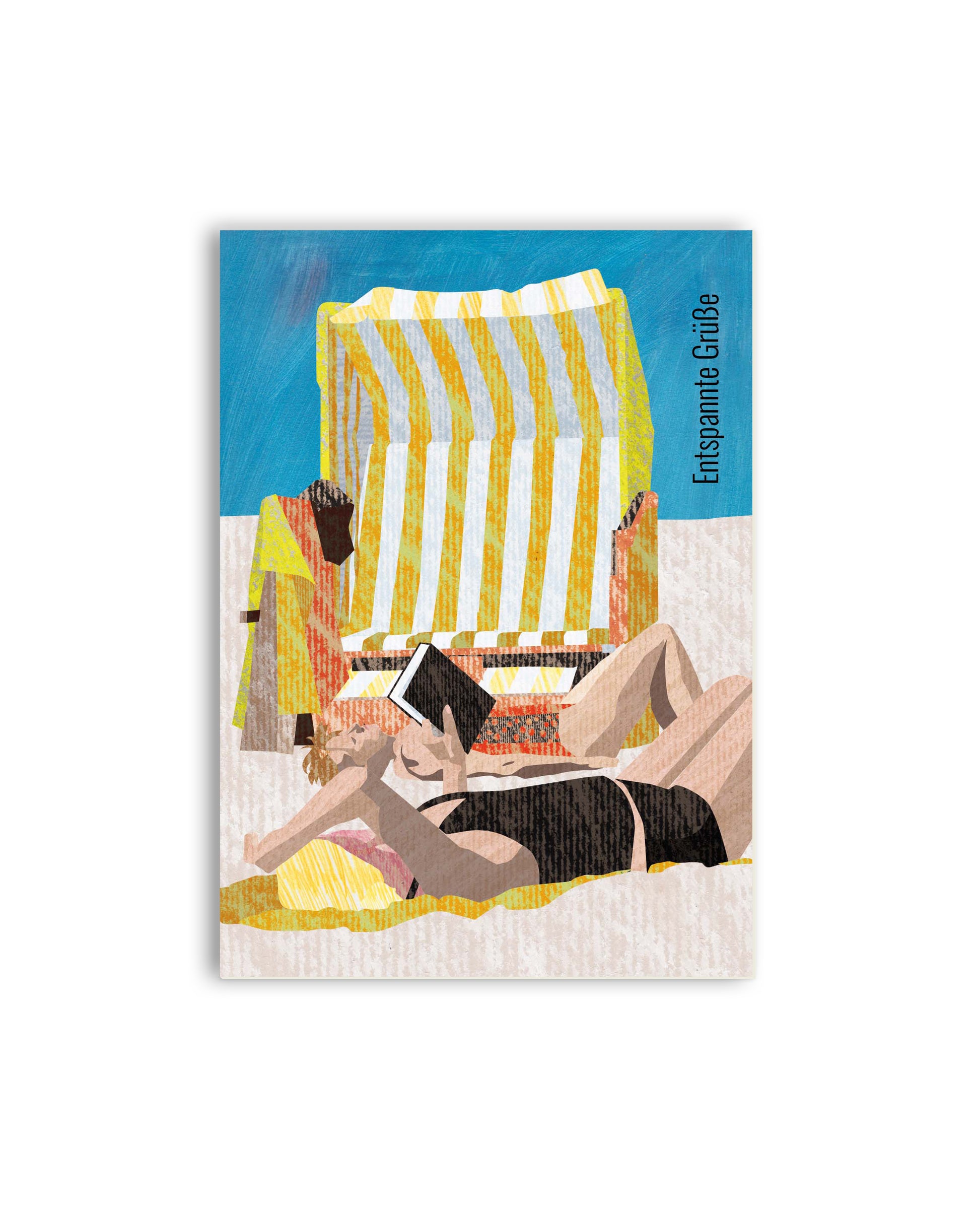 Strandszene „Entspannte Grüße“