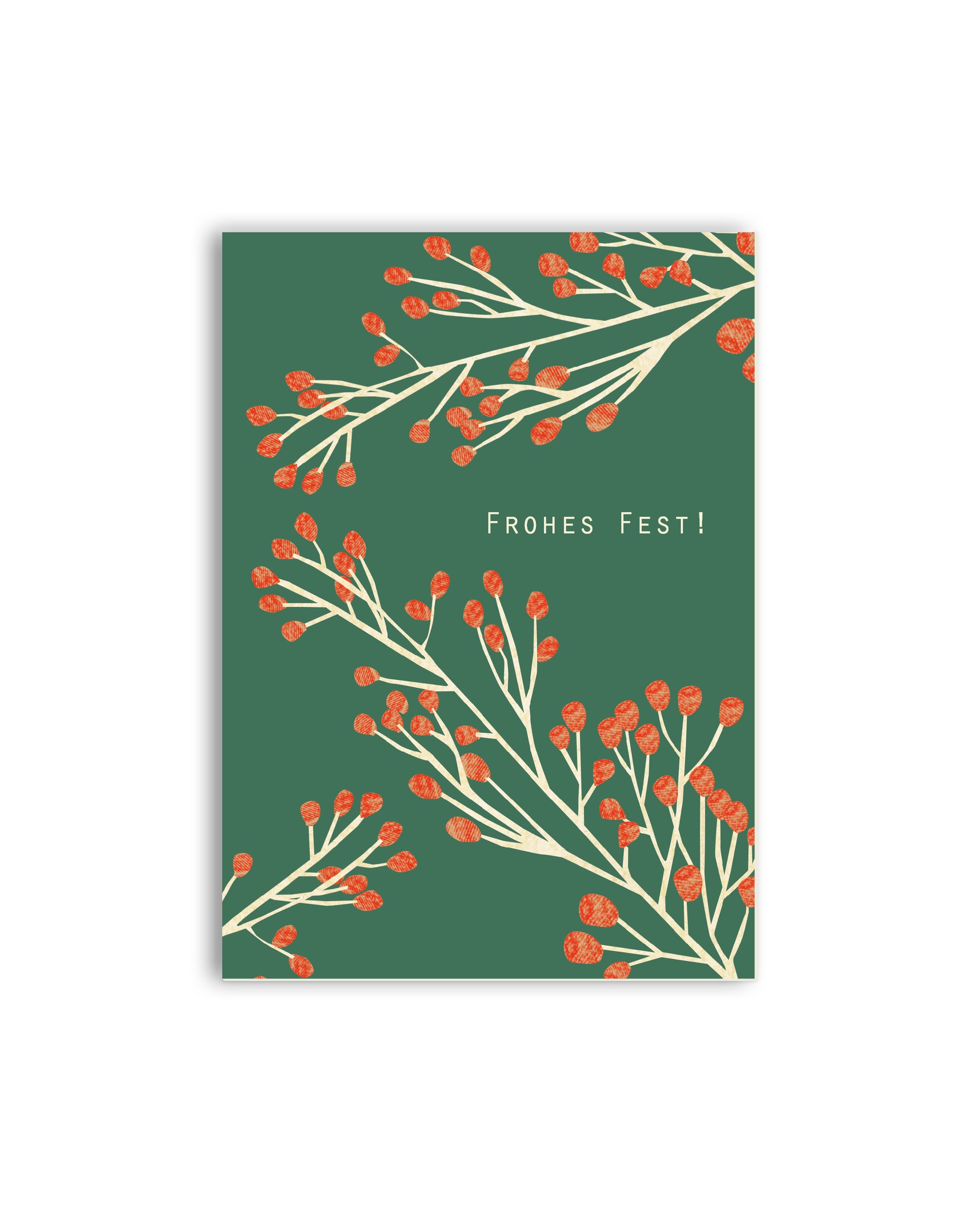 Weihnachtskarte „Frohes Fest“ Beerenzweige