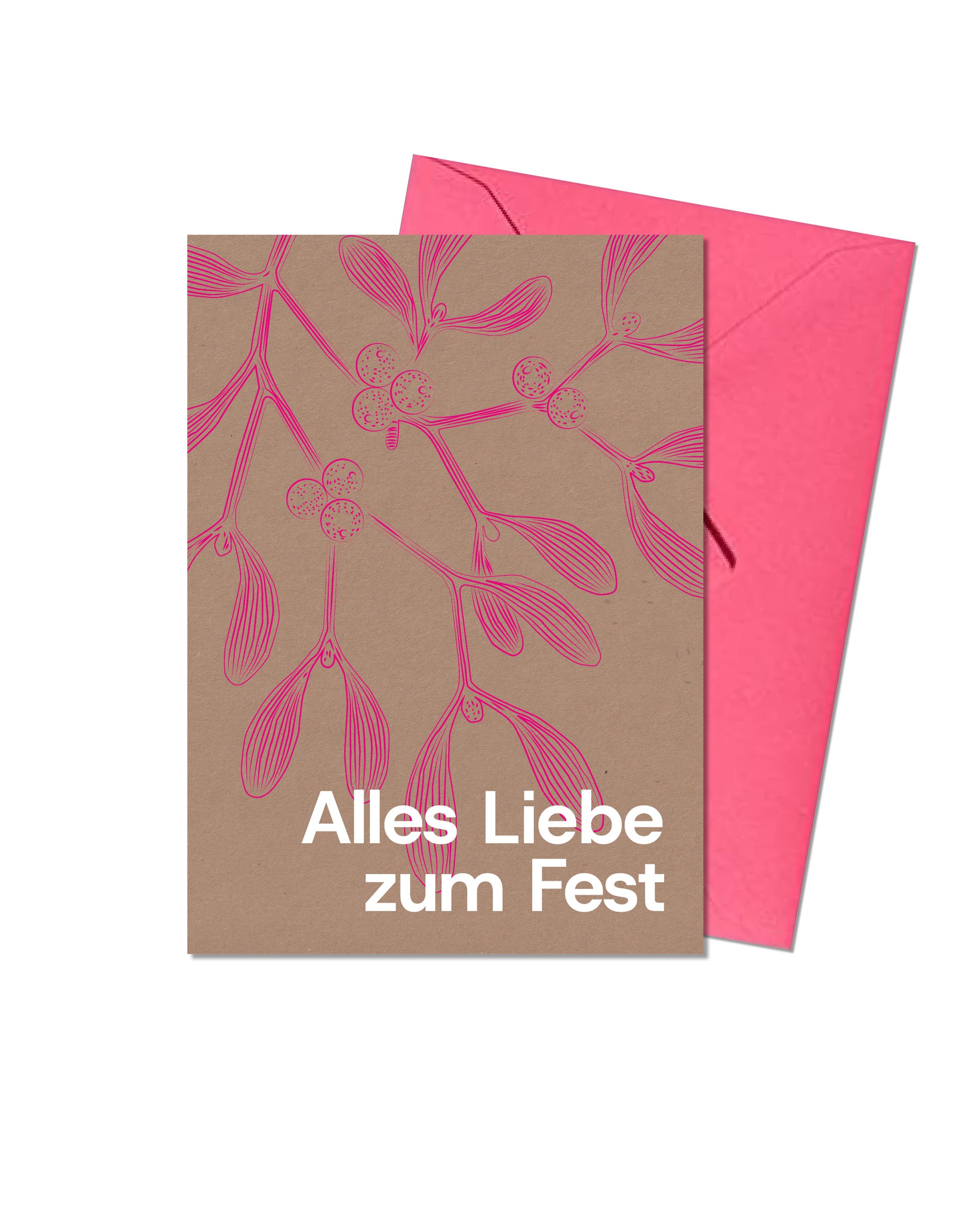 Weihnachtskarte Mistelzweig