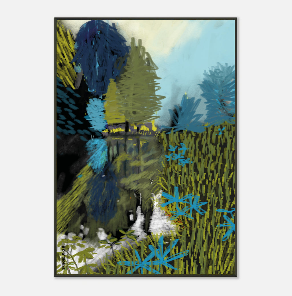 SPIEGELUNG II - Poster im Metallrahmen