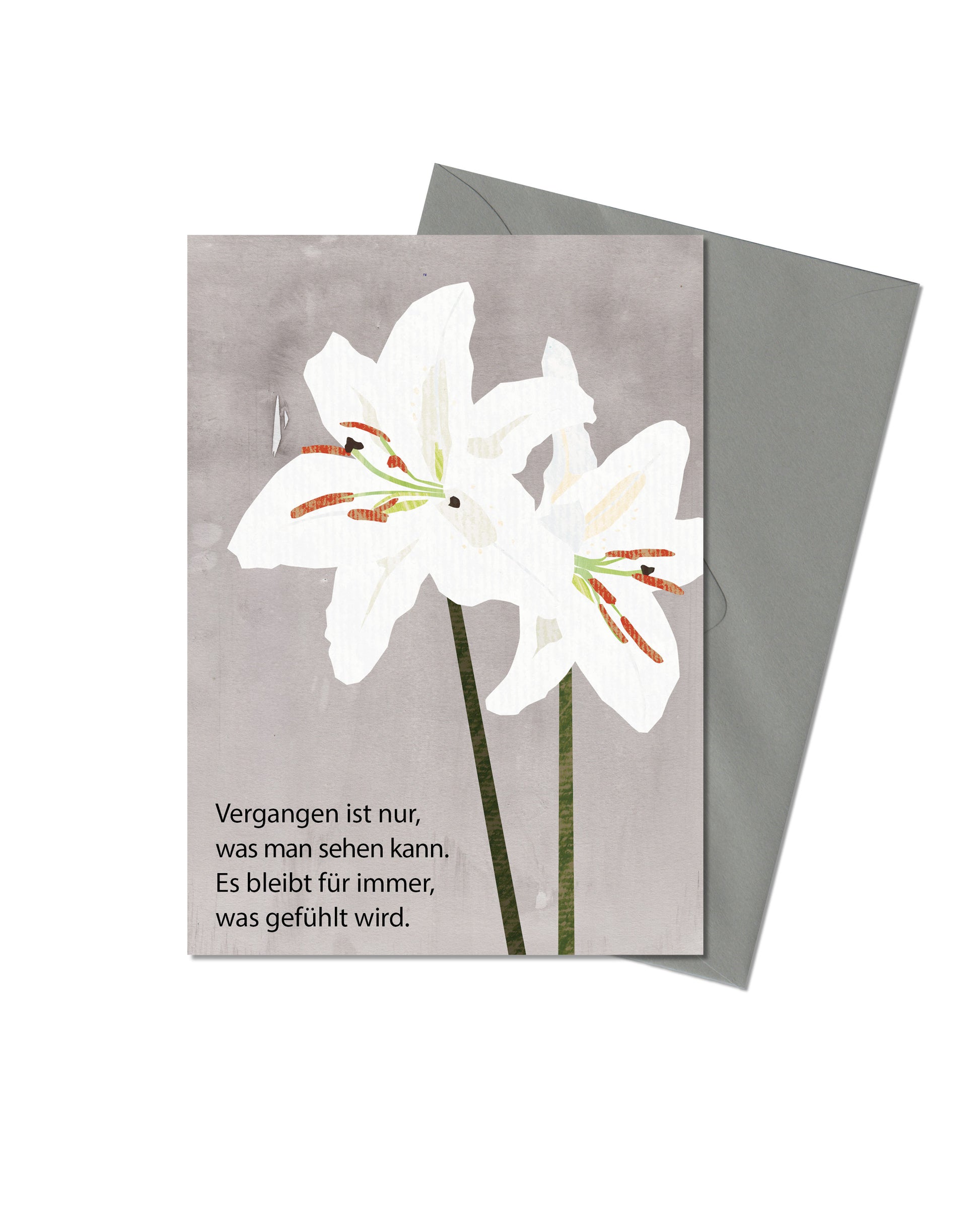 Trauerkarte - Weiße Lilien