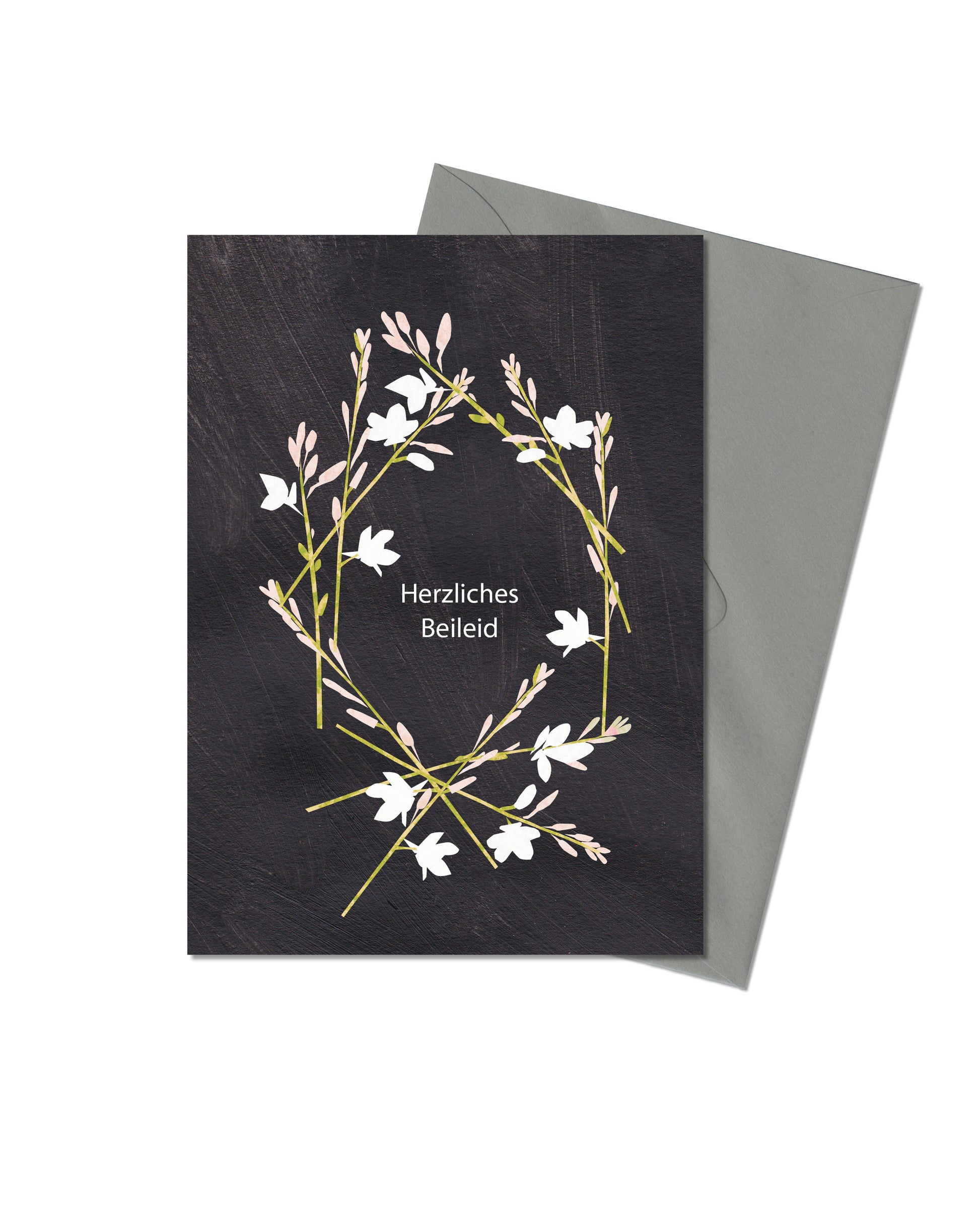 Trauerkarte - Blümchenkranz