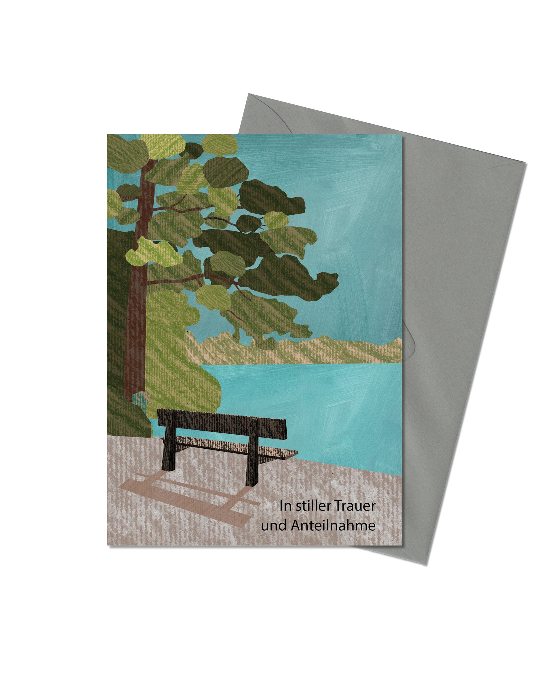 Trauerkarte - Bank am See